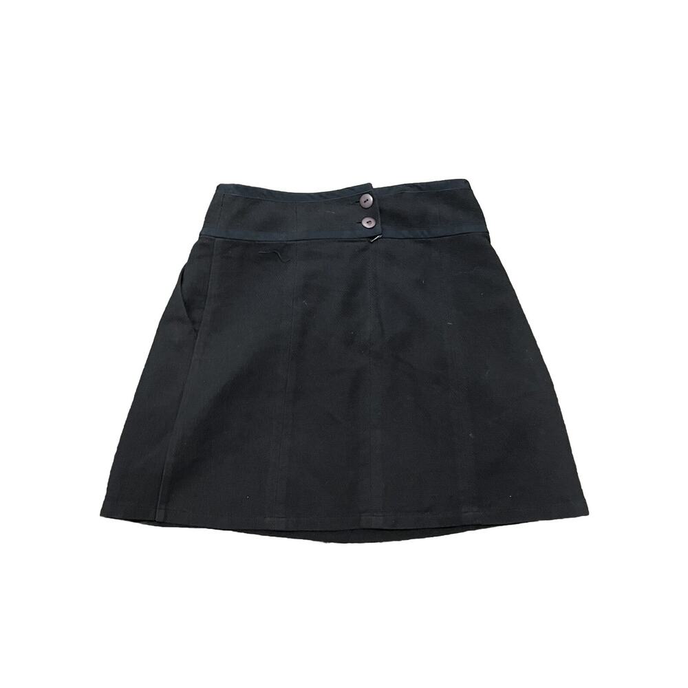 Nanette Lepore Solid Black Pleated Skirt Size 2 Knee Length